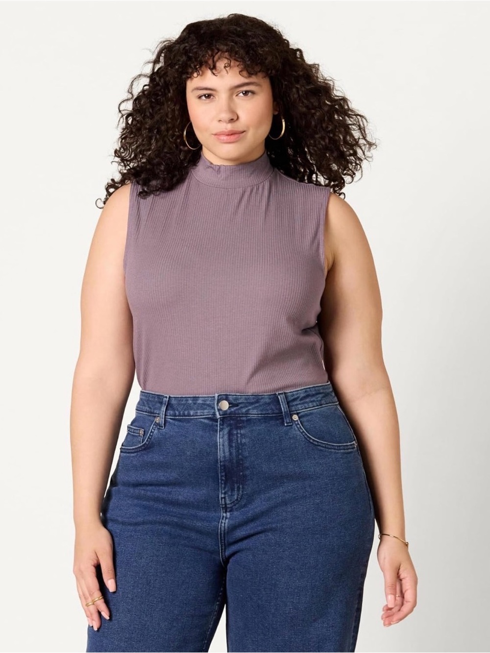 Amazon Essentials Ribbed Sleeveless Mock Neck Top XXL